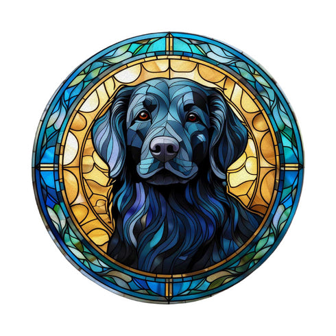 Flat Coated Retriever Glass Suncatcher Worktop Saver